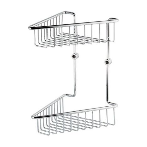 PORTASAPONE-OGGETTI ANGOLARE DOPPIO IN OTTONE Misura: LxHxP -190x305x195 mm