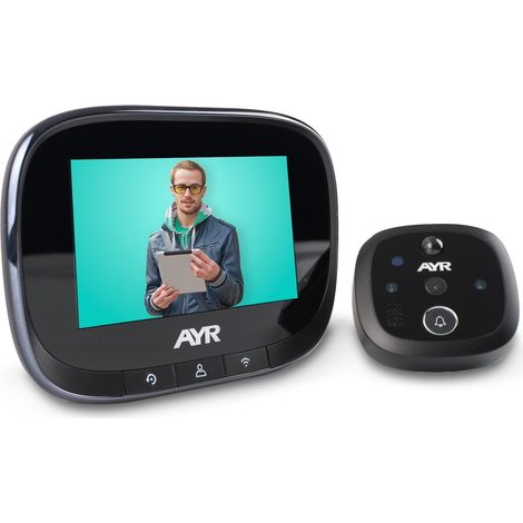 Spioncino digitale WiFi AYR 762. Proteggi la tua porta. Ampio schermo da 4,3", sensore di movimento, infrarossi e visione notturna. Prova con Alexa e Google Home. (1/4)