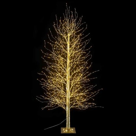 Albero Natalizio Dorato con 1700 Luci Led Bianco Caldo Interni ed Esterni Altezza 2,1 Metri 272 Rami (1/4)