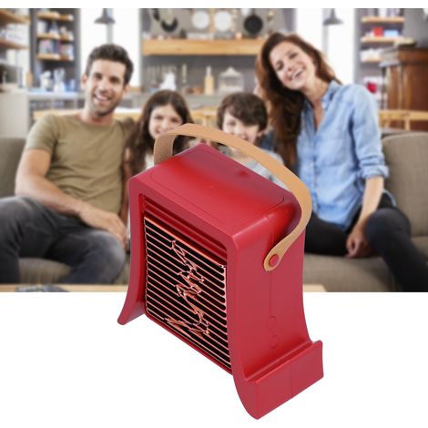 Tragbarer, per USB aufladbarer LED-Ventilator/Luftbefeuchter, rot, für Wohn- und Esszimmer (1/5)