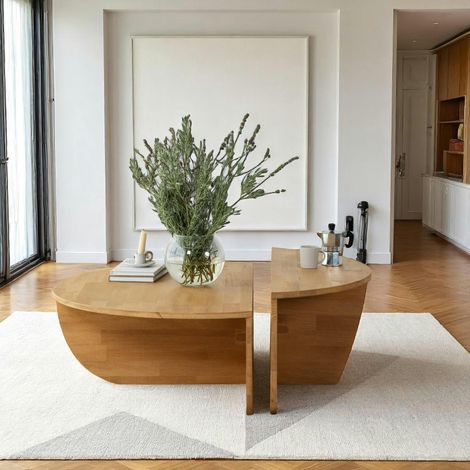 Table basse design en bois clair - 2 modules SITIA (1/5)