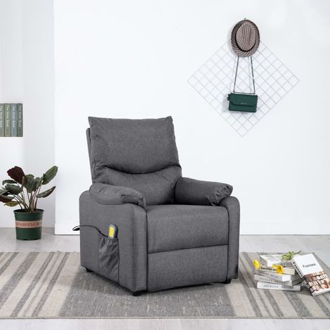 Fauteuil inclinable de massage Gris foncé Tissu 10 (1/5)