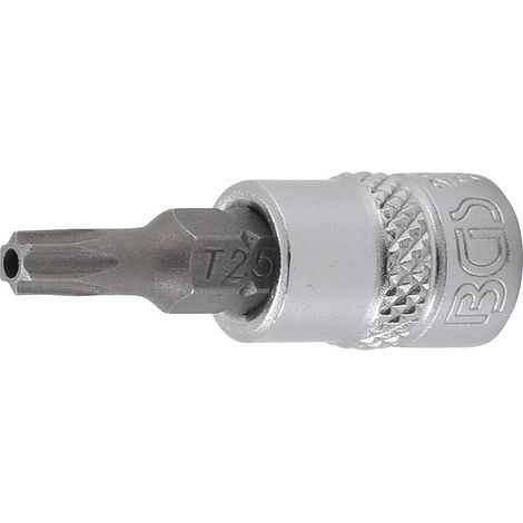 Douille à Embouts 6,3 mm (1/4) Profil T Torx avec Perçage T25 - Précision et Durabilité, Acier - D-Work (1/5)
