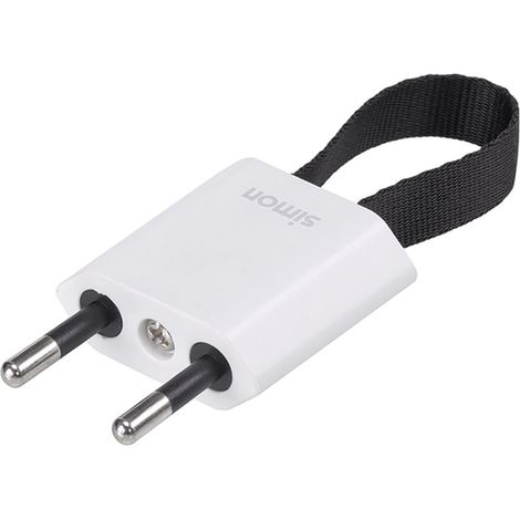 Schuko-Stecker 2p+tt Vorder- und Seitenausgang 10 A 250 V Leicht zu entfernen Weiß