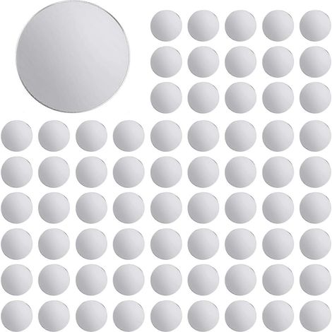 Miroir rond miniature en acrylique, lentille de petit miroir rond auto-adhésive (200 pièces, 1 pouce) (1/5)