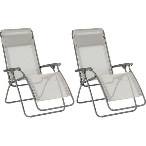 Lot De 2 Fauteuils Relax Zéro Gravité - Rclip - Batyline® Iso - Beige Seigle - Lafuma Mobilier