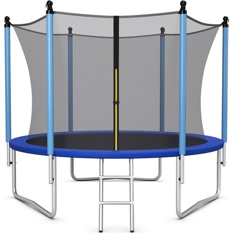 Costway – Trampoline extérieur rond Ø244 cm avec filet de sécurité – Cadre en acier – Charge 100 kg – Pour enfants 6 ans et plus – Résistant aux intempéries (1/5)