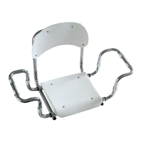 SEDILE PER VASCA CON SCHIENALE IN POLIPROPILENE TELAIO CROMO- Bianco - Cromo- DH- pezzi 1