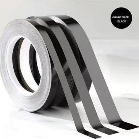 Bande décorative de 50 mètres - bordure de carrelage auto-adhésive et imperméable pour la décoration des sols et des murs, noire.