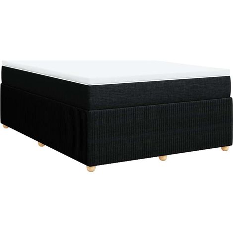 Maison Exclusive - Boxspringbett mit Matratze Schwarz 160x200 cm