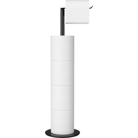 Free Standing Toilet Roll Holder for Bathroom, Stainless Steel Holder with Black Finish, Simple and Practical Dispenser (1/5)