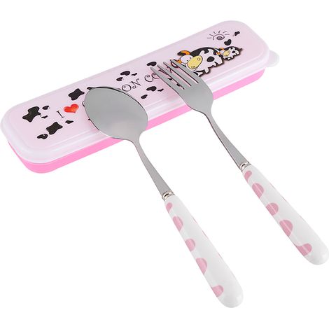 Ensemble de deux pièces de vaisselle pour enfants en céramique et acier inoxydable (1/5)