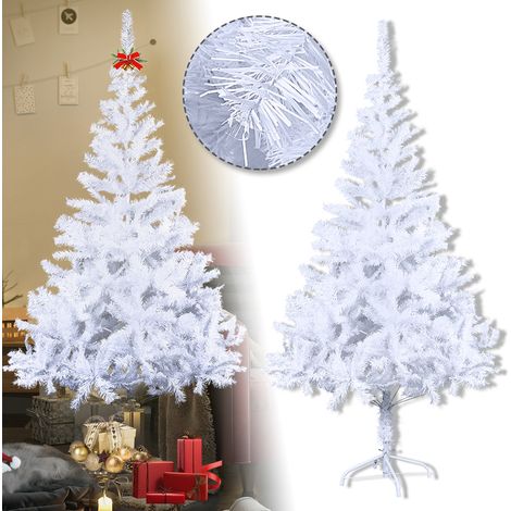 AUFUN Sapin de Noël artificiel Blanc PVC (210cm,Blanc) (1/5)