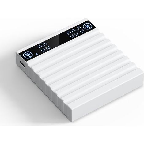 Bilancia digitale compatta bianca per caffè con timer e display a LED (0,2 g–2 kg) – Ricaricabile tramite USB-C, precisione di 0,2 g, design moderno a coste per caffè filtro ed espresso. (1/2)