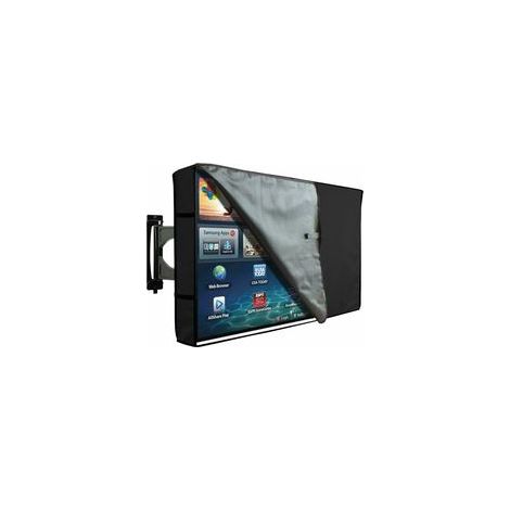 22" a 24" Housse de Protection pour TV d'extérieur, écrans et télévisions de terrasse et Jardin Imperméable et résistant Noir et Transparent