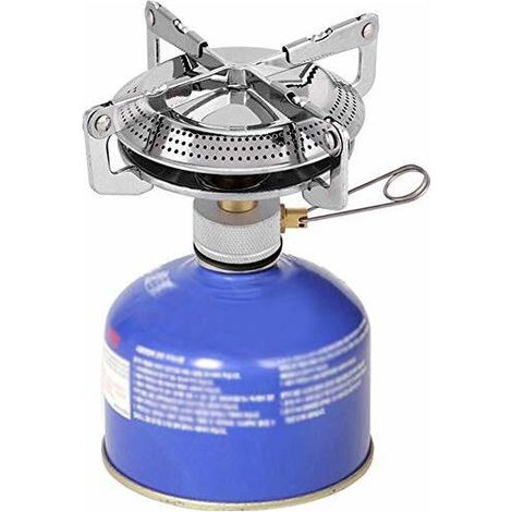Réchaud de Camping avec Adaptateur de Réservoir de Gaz Randonnée équipement de Camping Pique-nique Cuiseur Brûleur pour L'extérieur (1/4)