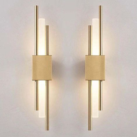 2PCS Applique Murale LED Blanc Chaud/Neutre/Froid (3000K-6000K) – Luminaire Intérieur Design– Lampe de Chevet Longue – Veilleuse LED pour Nuit