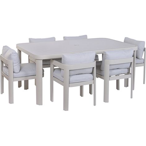 Mesa Comedor Set 7 Aluminio 182X105X77 Espuma Dens (1/5)
