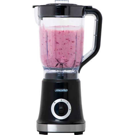 Mesko MS 4079 Batidora de Vaso, Jarra1,8 L Libre de BPA, 1000W, 2 Velocidades + Pulso, Cuchillas Acero Inox 1000W Negro/Plata