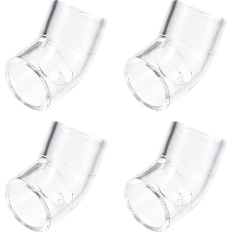 4Pcs Transparent Acrylique Tuyau Coude, 25mm/0.98" 2 Voie Coude 45 Degré Tuyau Raccord Adaptateur pour Aquariums Eau Réservoir Poissons (1/5)