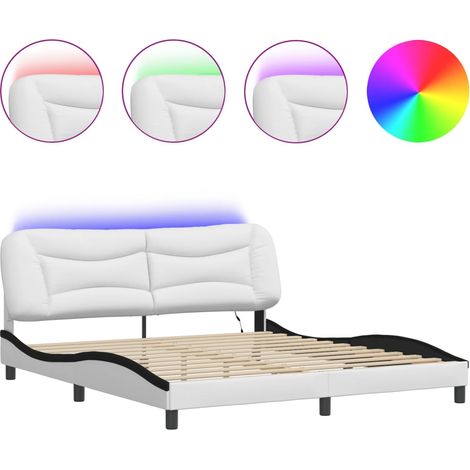 Maison Exclusive - Giroletto con LED senza Materasso Hvar Bianco e Nero 180x200 cm (1/5)