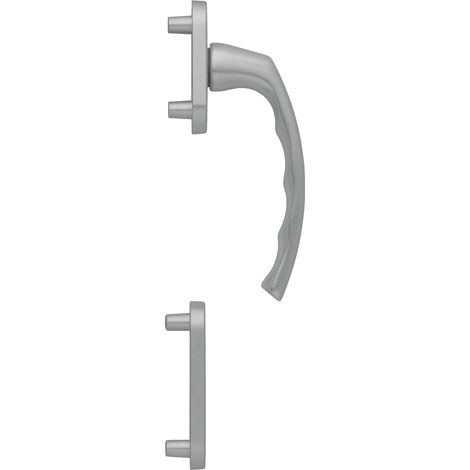 Demi poignée de porte de balcon avec effet acier inoxydable (1/3)