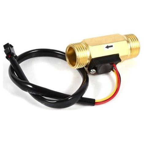 Wasserdurchflussschalter – 1 Stück neuer G1/2 Zoll Kupfer-Hall-Effekt-Flüssigkeitswasser-Durchflusssensorschalter Durchflussmesser 1–30 l/min, hohe Qualität