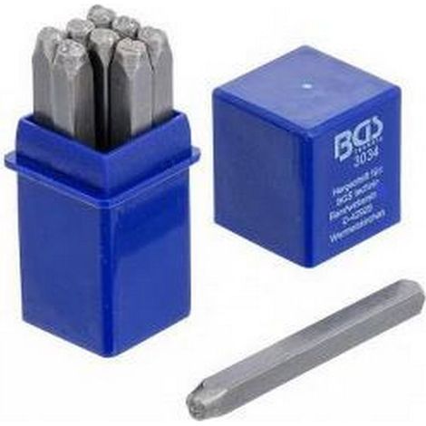 Bgs Technic – Kit de 9 chiffres à frapper 4 mm – Pour estampage fer et acier – Norme DIN 1451 – Chiffres 0 à 8 inclus (1/2)