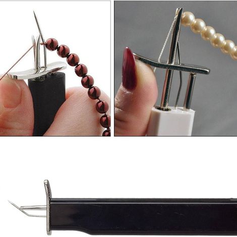 Outil à nouer pour perles et bijoux DIY – Noir – Pour création de bracelets