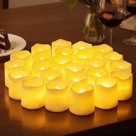 24 Kerzen, LED, batteriebetrieben, warmweiß, PP-Kunststoff, für den Innenbereich (1/5)