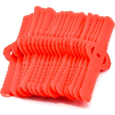 20pcs Plastic Brush Cutter Blades, 139mm Razor Blades, Cordless Chainsaw Replacement Parts (Red) (1/5)