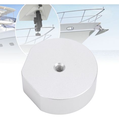 Adaptateur trépied pour antenne satellite avec rotule et fixation sécurisée. Adaptateur de fixation pour trépied en alliage d'aluminium argenté pour camping-car, caravane, van aménagé et yacht. (1/5)