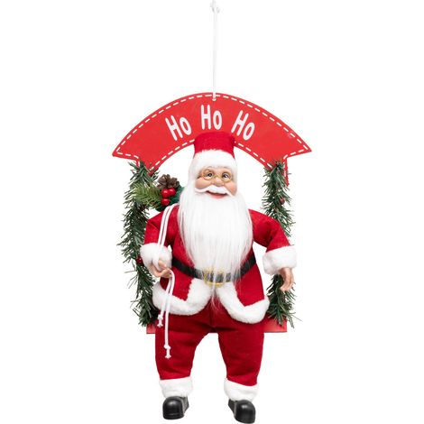 Père Noël sur balancoire à suspendre H 40 cm - Feeric Christmas (1/2)