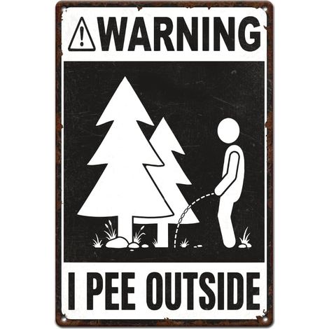 Panneau Decoratif Exterieur Metal Affiche Vintage Plaque Decorative Metal Panneau D'avertissement D'urine Publique Art Mural Fantaisie Plaque De Peinture Decoration Pour Cave A Homme Cafe (1/5)