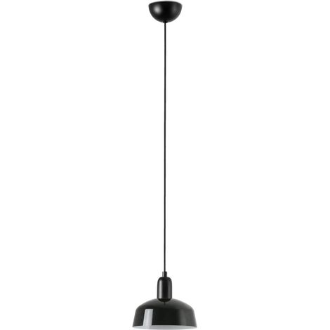 Faro Tatawin Lámpara de techo colgante de cúpula pequeña, color negro brillante, 1 bombilla E27