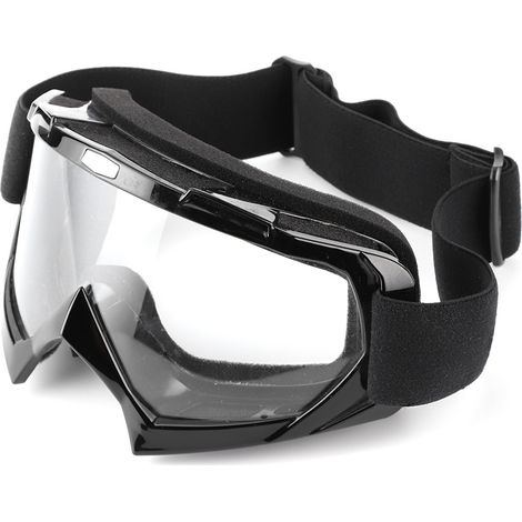 Lunettes de casque, lunettes de sport coupe-vent et anti-poussière adaptées à la conduite hors route et en extérieur à moto (noires). (1/5)