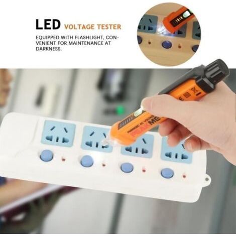 ALLIANDISStylo de testeur de tension de détecteur de PEAKMETER PM8908C NCV avec l'indicateur LED AC12-1000V (1/4)