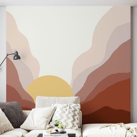 Papier peint panoramique - Soleil Boho - 130 cm x 130 cm (1/4)