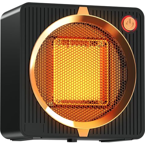 Petit radiateur portable - Silencieux, solaire, autonome - Idéal pour les études et les bureaux - Noir