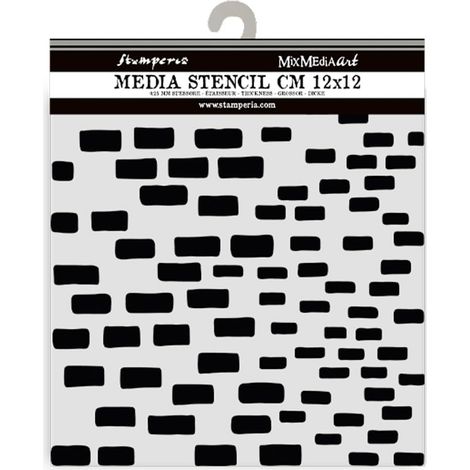 Thick Stencils for Scrapbooks, Albums, Cards, Bullet Journalling, Flexible Material, Easy to Clean, for Hobbies, Crafts and Gifting (Silent Sea, Bricks Pattern) (1/3)