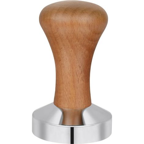 Tamper - Acier Inoxydable - Poignée En Bois - Diamètre 51 mm - Pour Tasser Le Café Moulu Avant L'Extraction - 1 Pièce