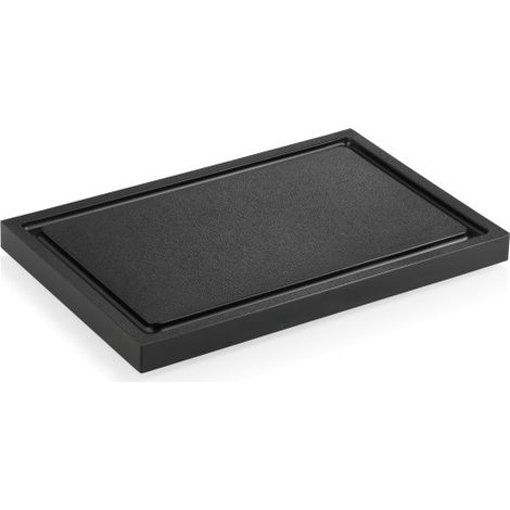 Planche à découper avec rigole à jus 30 x 20 x 2 cm noir polypropylène NOCTURN - Was Germany (1/2)