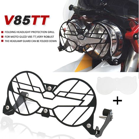 Cache-phare pliable pour la nouvelle moto Moto Guzzi V85 TT, double protection.