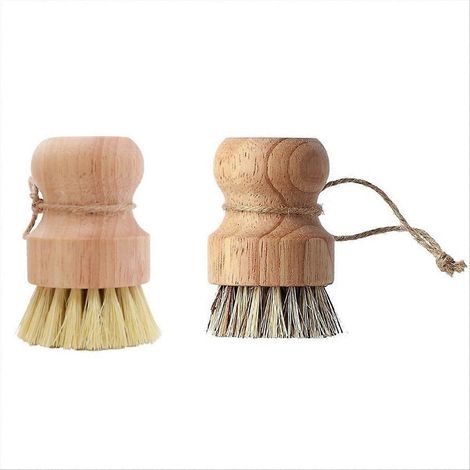 Brosse à récurer en bois multi-usages pour la cuisine, brosse de nettoyage en laine de bois, brosse pour poêle à huile, brosse pour cuisinière, brosse à vaisselle, outils de cuisine (1/5)