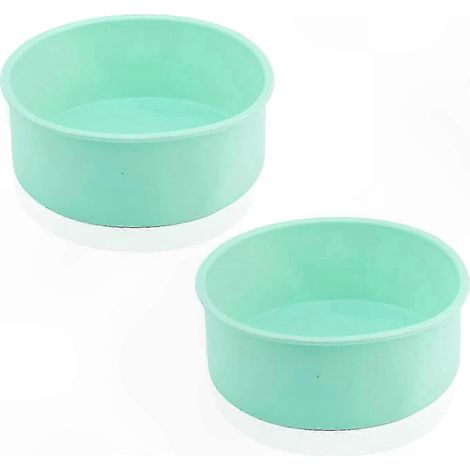 Set mit 2 Silikon-Kuchenformen, runde Form mit 20 cm Durchmesser für Gebäck und Desserts (1/2)