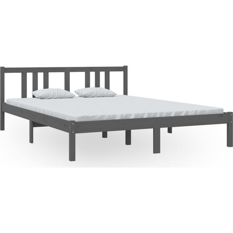 Maison Exclusive - Massivholzbett Grau 150x200 cm