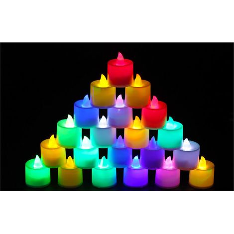 Bougies LED à pile avec changement de couleur 9 teintes en plastique résistant pour décorations festives et intérieur/extérieur sans fumée (1/5)