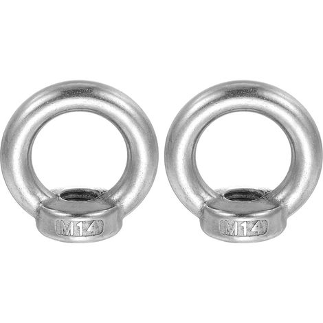 Pack De 2 Ecrou Oeil De Levage M14 304 Acier Inoxydable Argent (1/5)