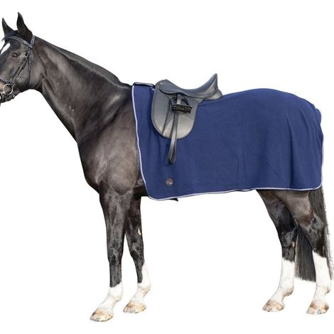 125, Blau: Extrem weiche, atmungsaktive Fleecedecke mit Klettverschluss (1/4)