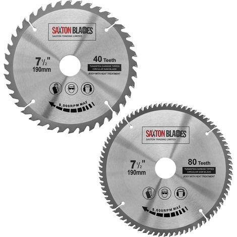 lame de scie circulaire pour le bois 190 mm Pack A compatible avec Bosch, Makita, Dewalt (1/5)